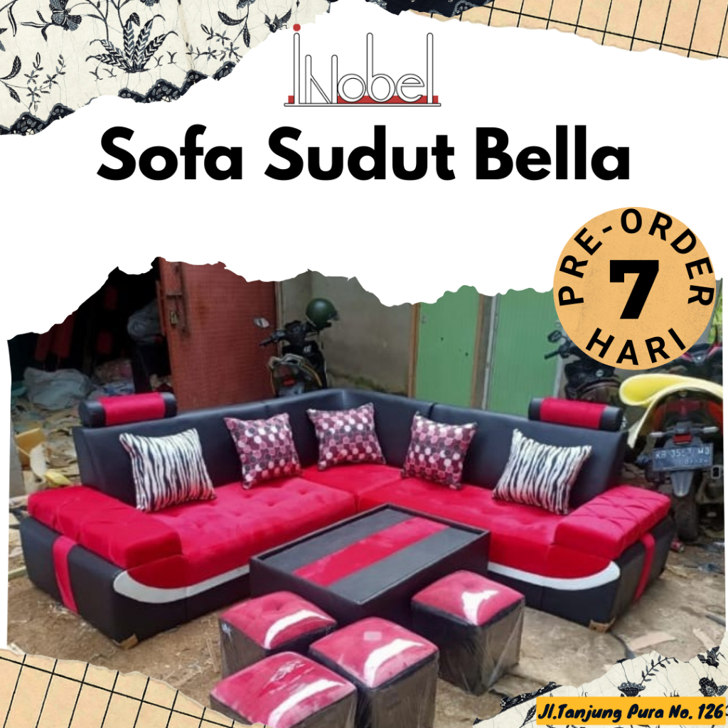 SOFA SUDUT BELLA / Sofa Modern / Sofa Minimalis / Sofa Ruang Tamu Murah Pontianak