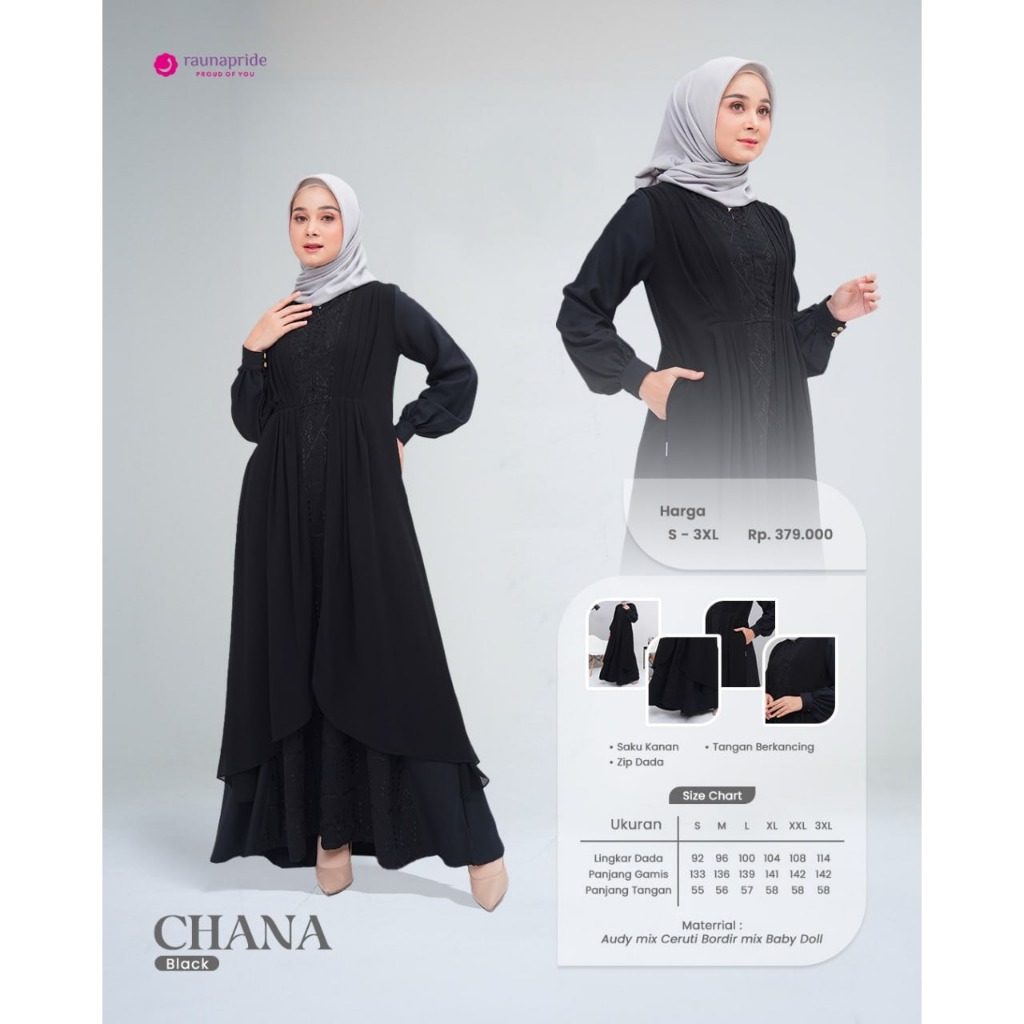 rauna Gamis chana hitam