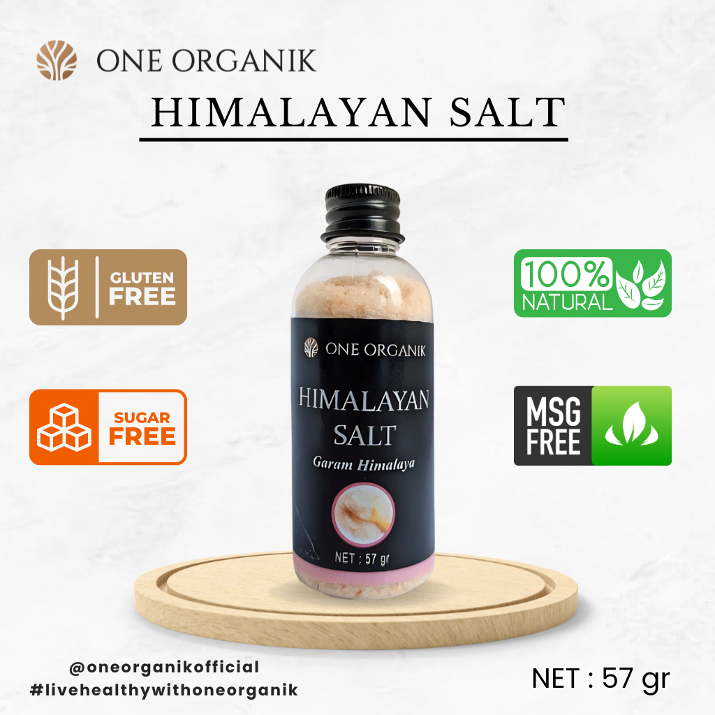 

One Organik - Himalayan Salt – Garam Himalaya Pink Premium Organik – Original dari Pegunungan Himalaya | (57 gr)