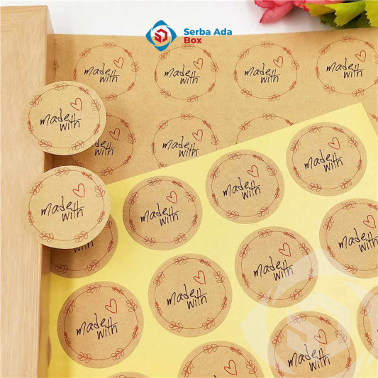 

STICKER KRAFT COKLAT A3+ DAN KISS CUT