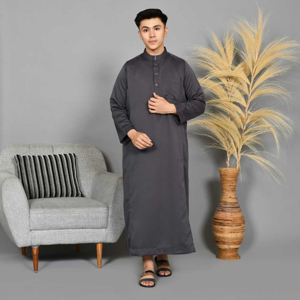 JUBAH / BAJU GAMIS PRIA DEWASA LENGAN PANJANG HARAMAIN BAHAN BALOTELLI PREMIUM