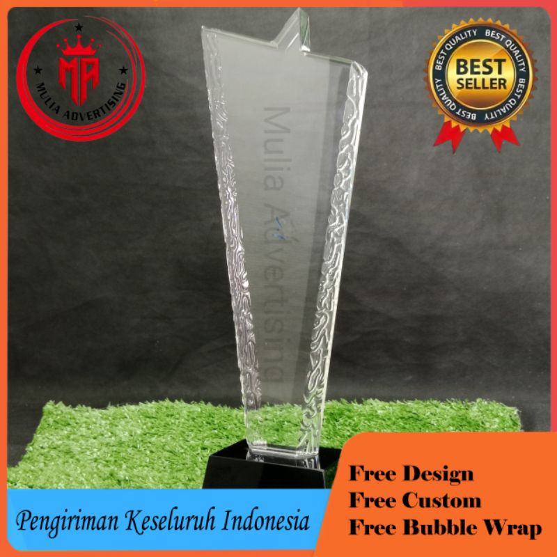 Plakat crystal bintang | Plakat crystal ukir | Plakat Crystal |