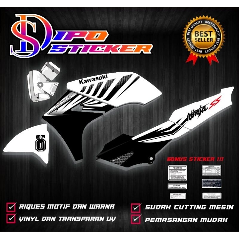 sticker striping ninja ss 2014 zebra putih transparan maxdecall