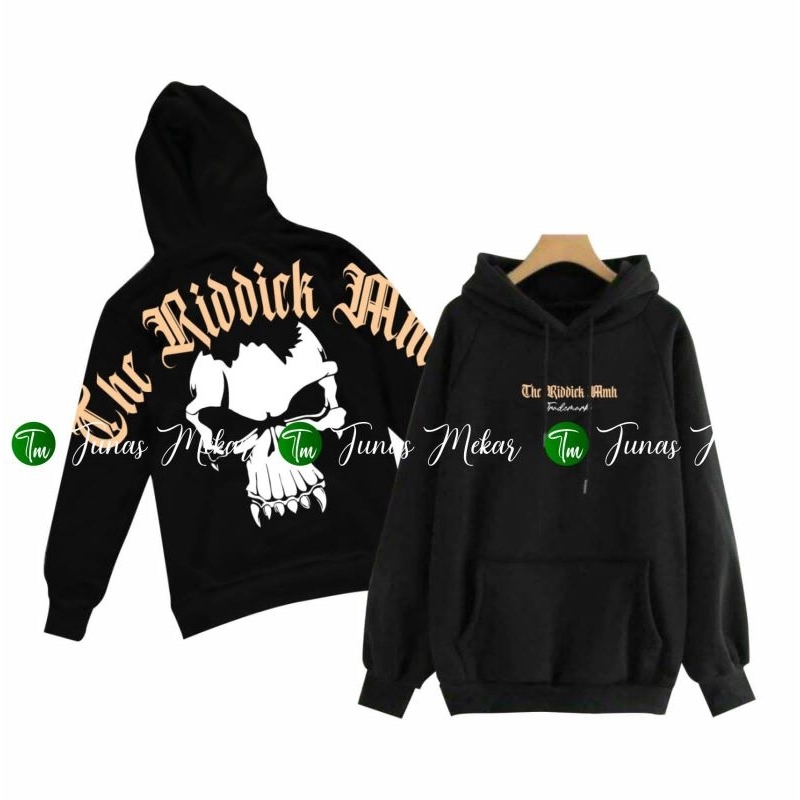 Hoodie premium The Riddick white Skull/ hoodie cowok cewek tebal ori / hoodie kece aesthetic / hoodi