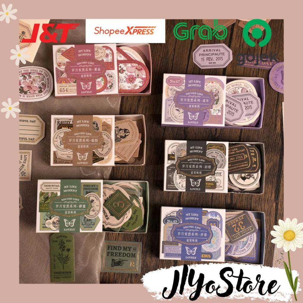 

40pcs Stiker Sticker Gaya Retro Vintage Klasik Bujo Journal Jurnal Scrapbook Planner Aesthetic Lucu