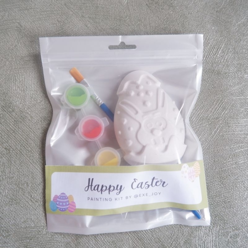 Souvenir paskah anak mewarnai patung gypsum seri telur isi 1