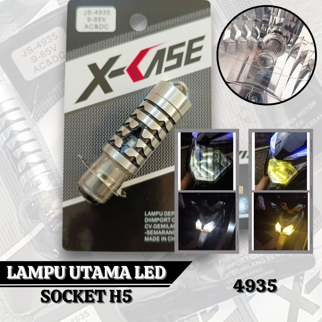 Lampu H5 Laser Kaki 3 Lampu Utama Led Hi Loo Putih Kuning Senja Biru Untuk Motor Bebek?Matic