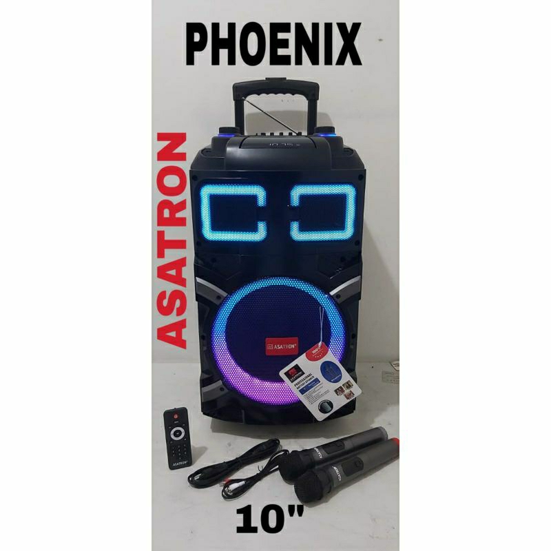 ASATRON PHOENIX (2701) 10 INCH RMS 40 W SPEAKER MEETING PORTABLE BLUETOOTH KARAOKE INCLUDE MIC WIREL