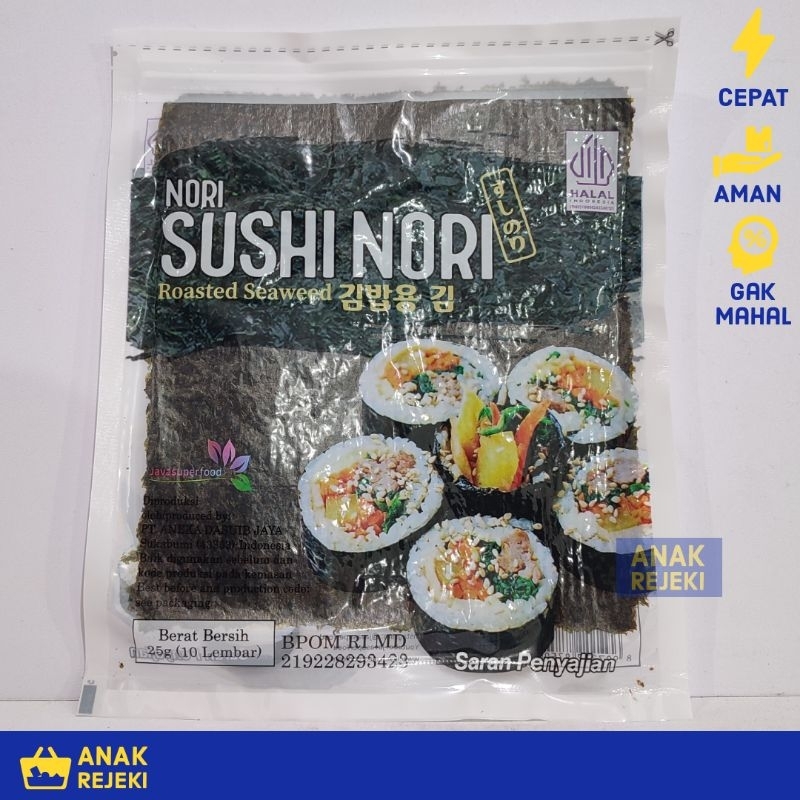 

Sushi Nori Gold 10 Lembar - Java Seaweed Rumput Laut Premium 10s Halal