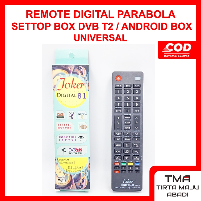 Remote remot joker digital-81 receiver parabola set top box dvb t2 android box wifi universal