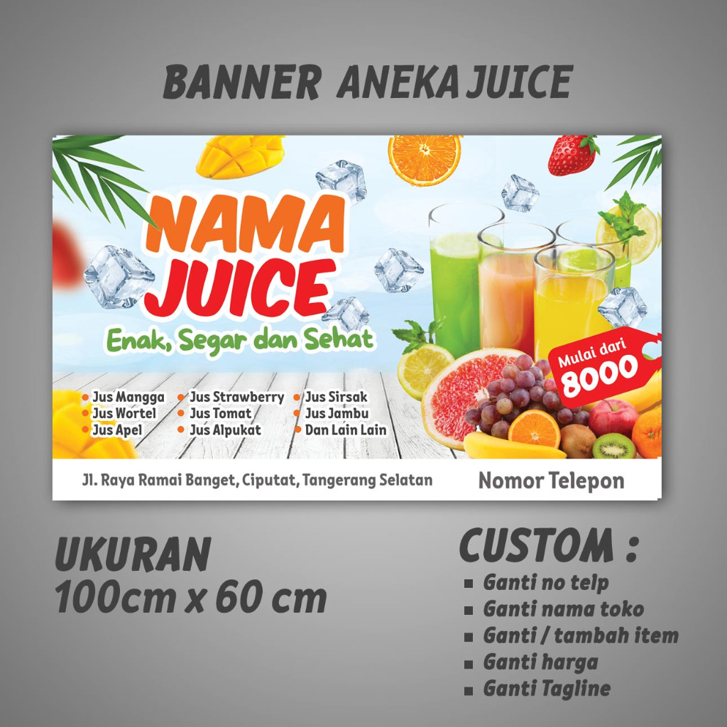 BANNER/SPANDUK UMKM ANEKA JUICE ANEKA JUS (BISA CUSTOM)