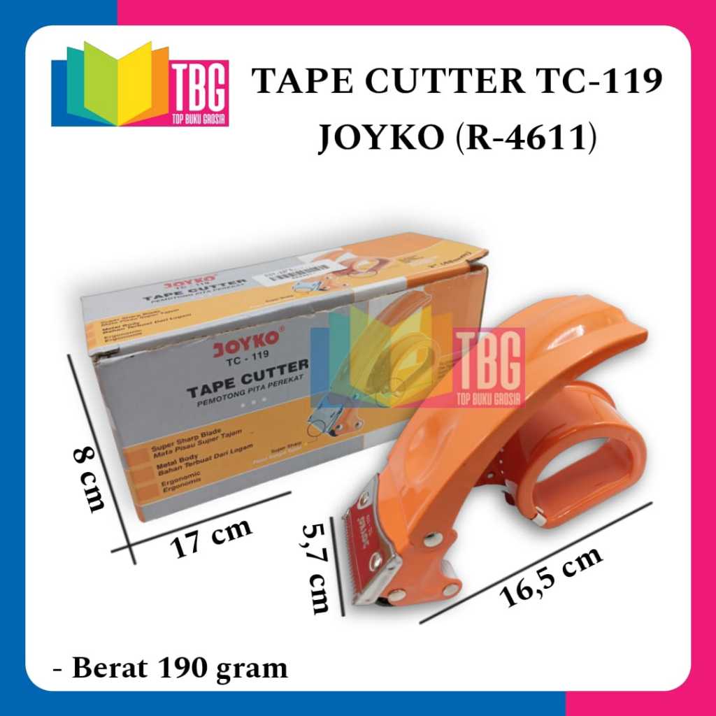 

1 PCS TAPE CUTTER TC-119 JOYKO / TAPE DISPENSER PEMOTONG ISOLASI (R-4611)