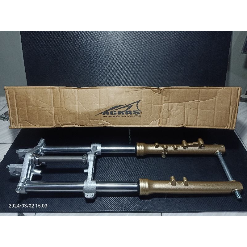 SHOCK SKOK DEPAN NINJA RR AGRAS AS KROM NINJA AS 33 IMPORT DETAIL ORI SUDAH PNP