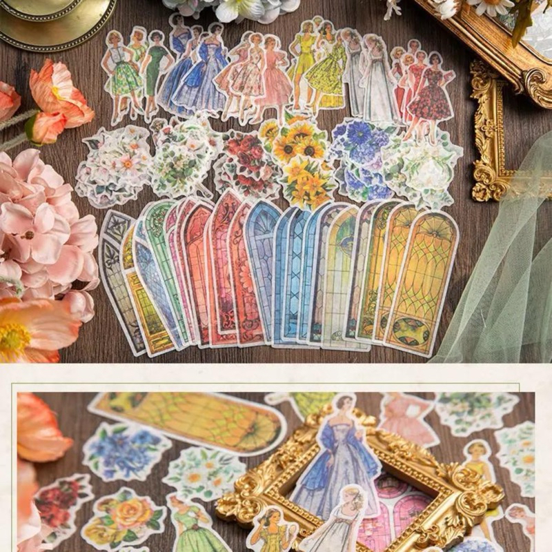 

20pcs Sticker Woman Royal Retro Vintage Princess Bahan Scrapbook Journal Deco Paper