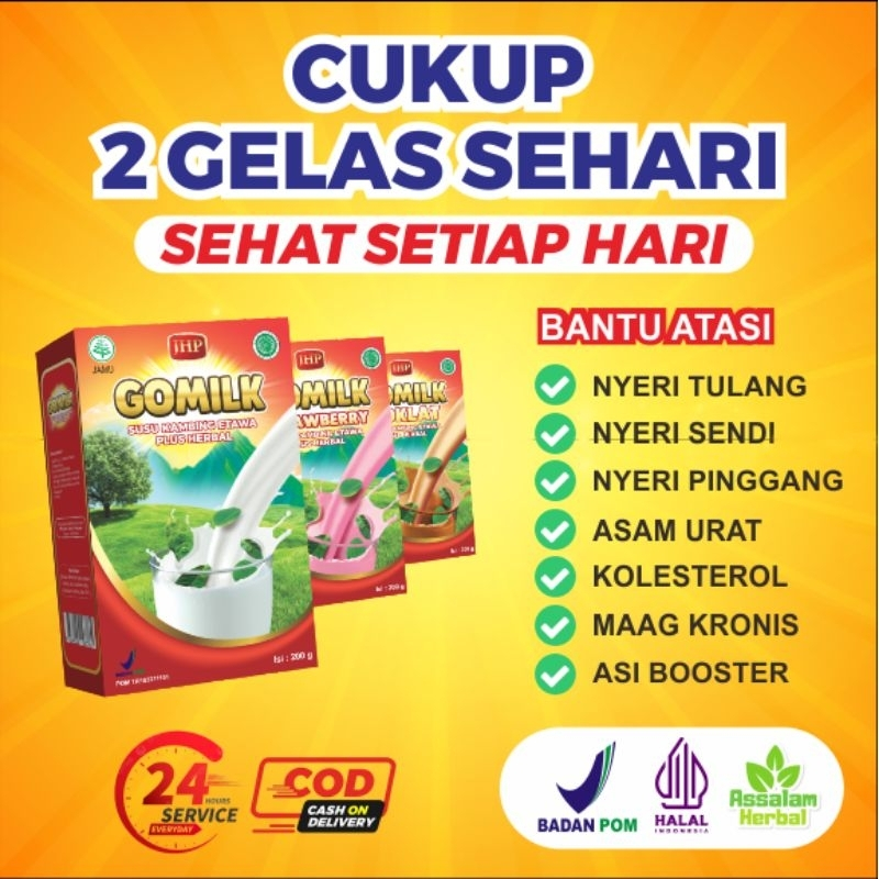 

GOMILK Susu Kambing Etawa Plus Herbal Booster ASI Bumil Busui Mencegah Nyeri Sendi Lutut Pinggang Rematik Asam Urat Kolesterol