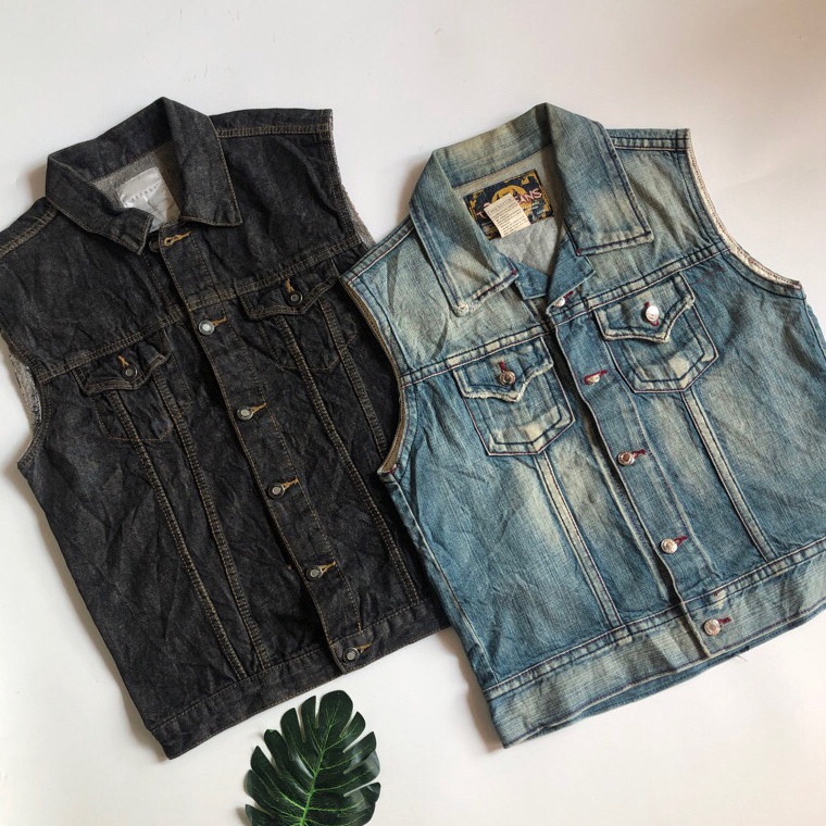 ART D55N Rompi Denim Vest  Second Khusus Denim