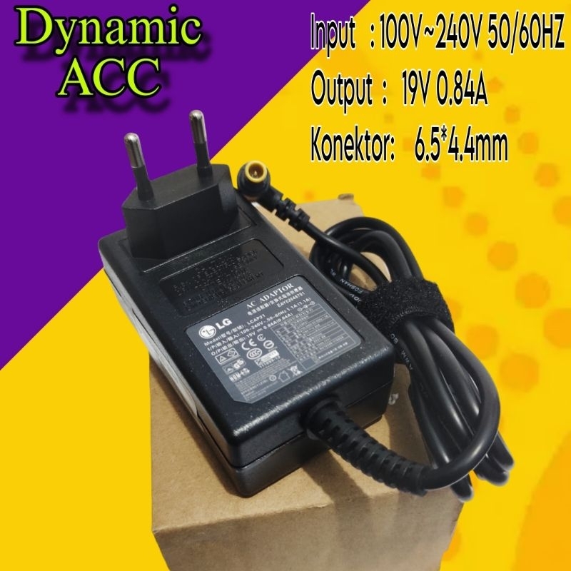 Adaptor TV Monitor LG 19V-1.3A LED TV Monitor LG Colokan Jarum
