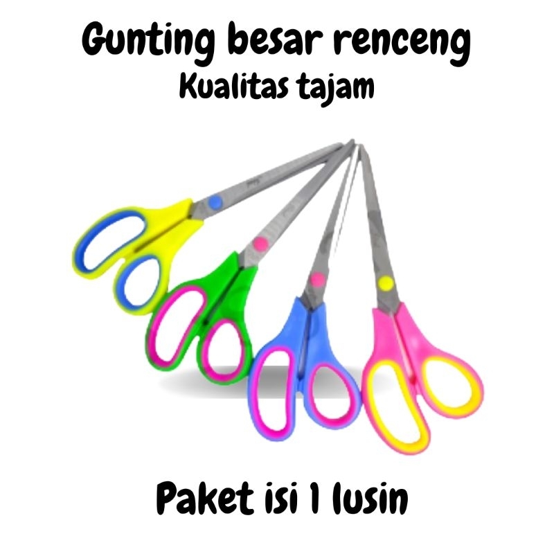 

gunting besar renceng murah paket 1 lusin (12 pcs)/NEW MODEL gunting besar renteng termurah (12 pcs)