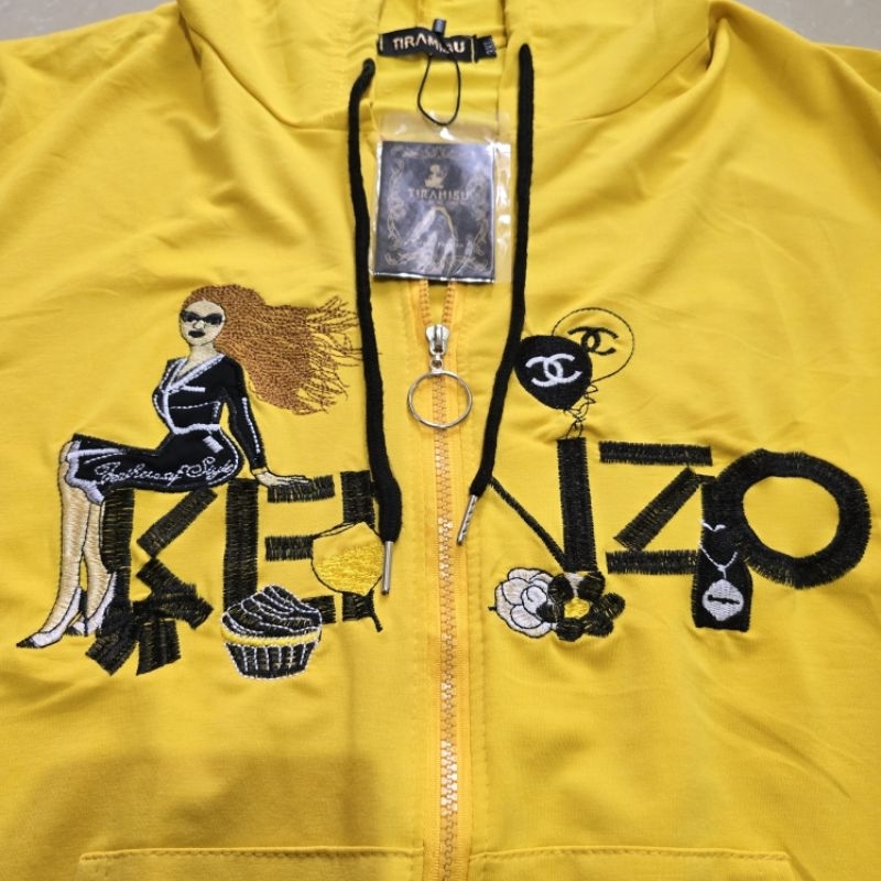 NEW HOODIE YELLOW TIRAMISU GBR BORDIR LUCU KENZO▪︎GIRL