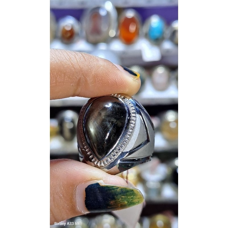 batu black safir star 6 natural