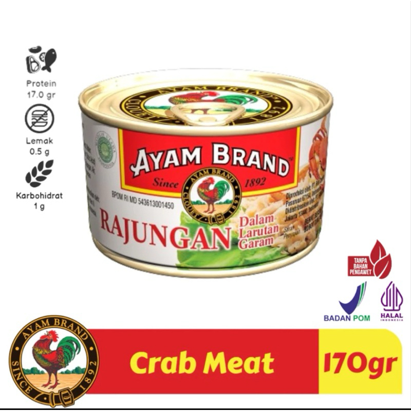 

Ayam Brand - Kepiting Kaleng Rajungan Crab Meat Flake In Brine 170gr