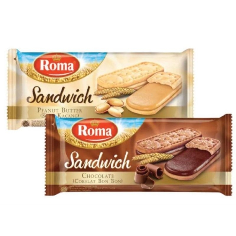 

roma sandwich rasa coklat dan kacang