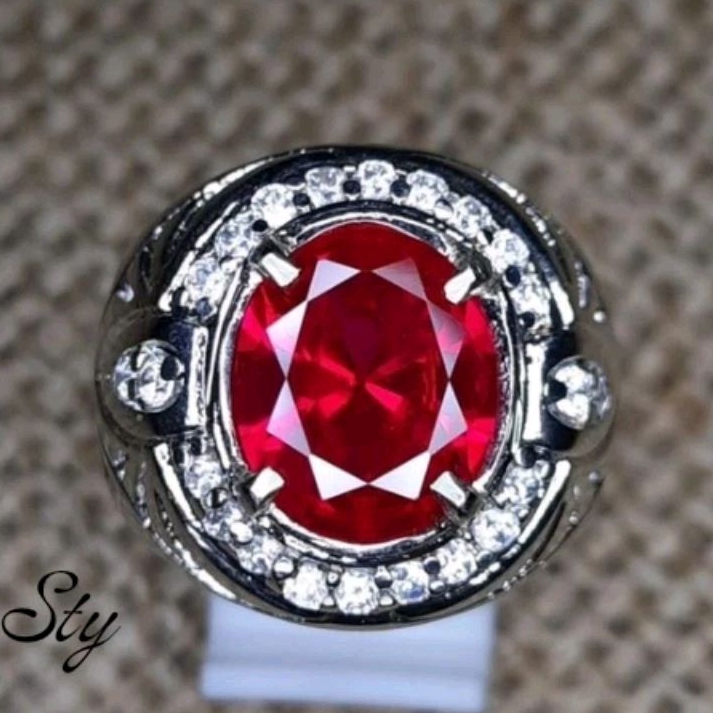Cincin Batu Merah Siam Bangkok Cutting