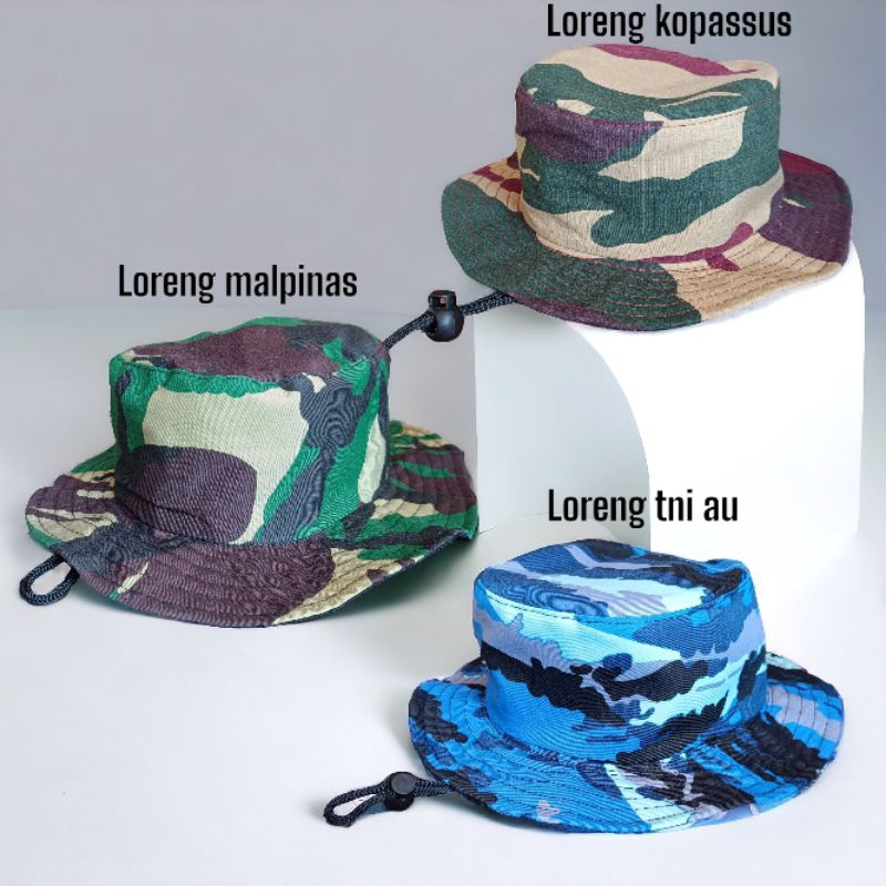 topi rimba lapangan anak loreng malpinas - kopassus - tni au - army kids