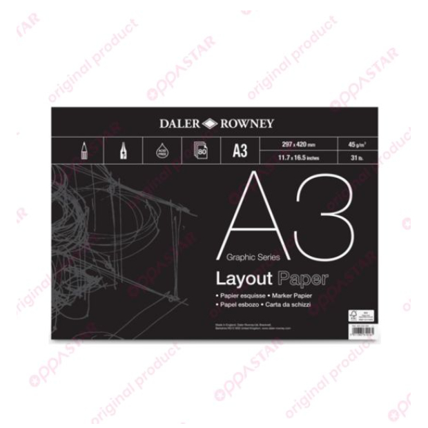 

Buku Sketsa Graphic Daler Rowney Layout Paper A3 403030300 - PAD