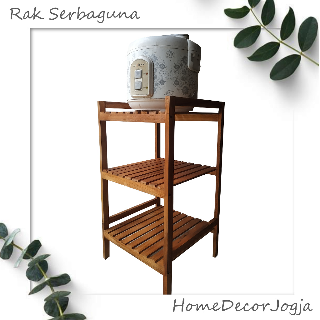 Rak dispenser /Rak Kayu Jati /  rak rice cooker /  rak kayu susun 3 / meja dispenser
