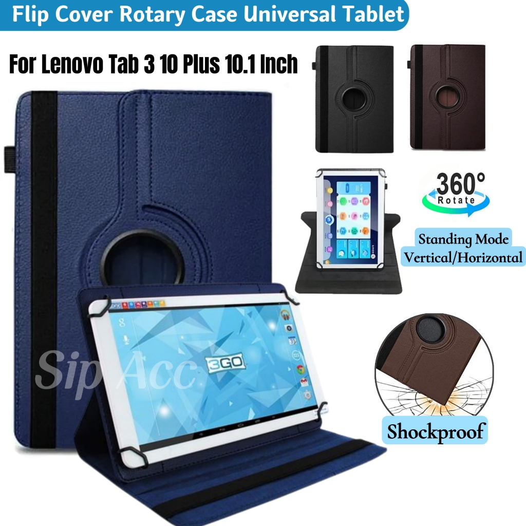 Lenovo Tab 3 10 Plus Lenovo Tab 3 10.1 10 Inch Sarung Tablet Flip Cover Rotary Casing Stand Slot Pen