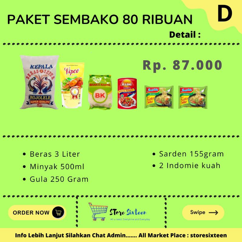 

Paket Sembako Murah 80 Ribuan D / Paket Sembako Murah By Storesixteen