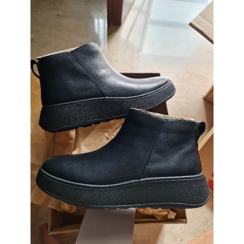 Fitflop Zip Ankle Boots Size 40 leather black