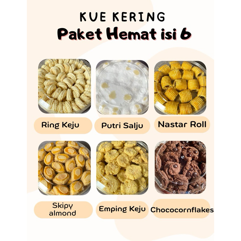 

PAKET PREMIUM Kue Kering Homade Isi 6 Toples