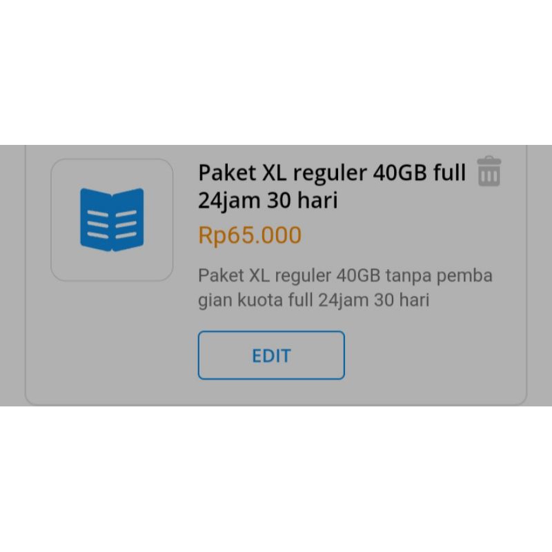 Paket data Reguler XL 40GB
