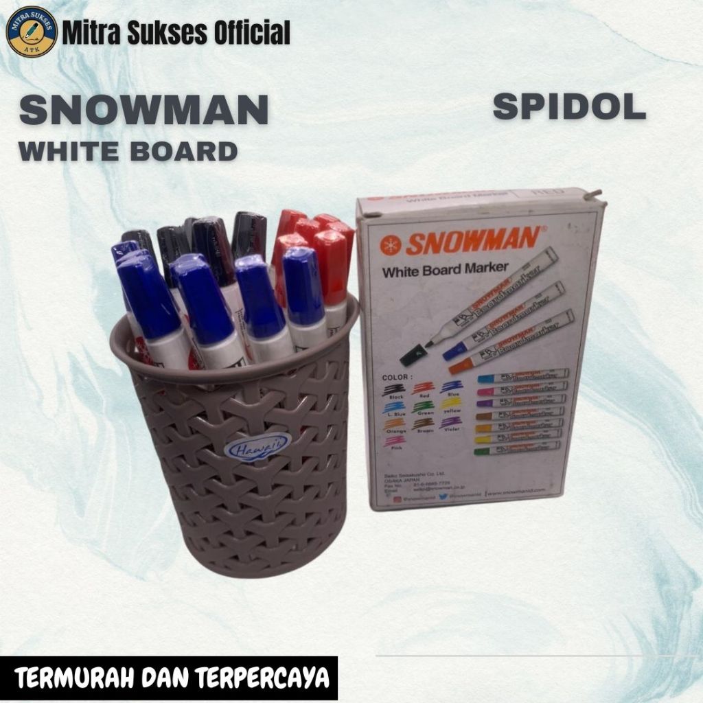 

SPIDOL WHITE BOARD SNOWMAN NON PERMANENT 1PACK (12pcs) PASTI MURAH 100% ORIGINAL