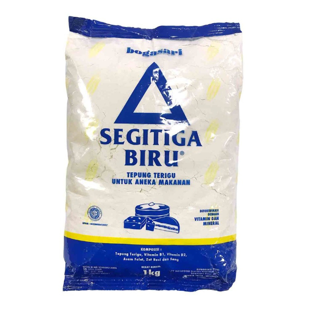 

Sameday/Instant, 1 Dus Terigu Segitiga Biru kemasan 1 kg*12 bks