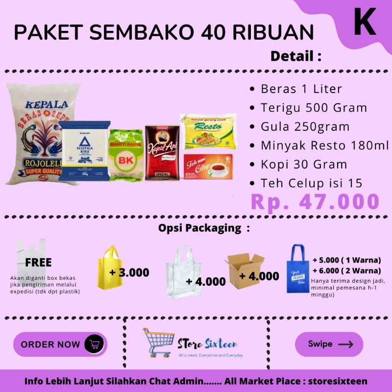 

Paket Sembako Murah K / Paket Sembako Murah