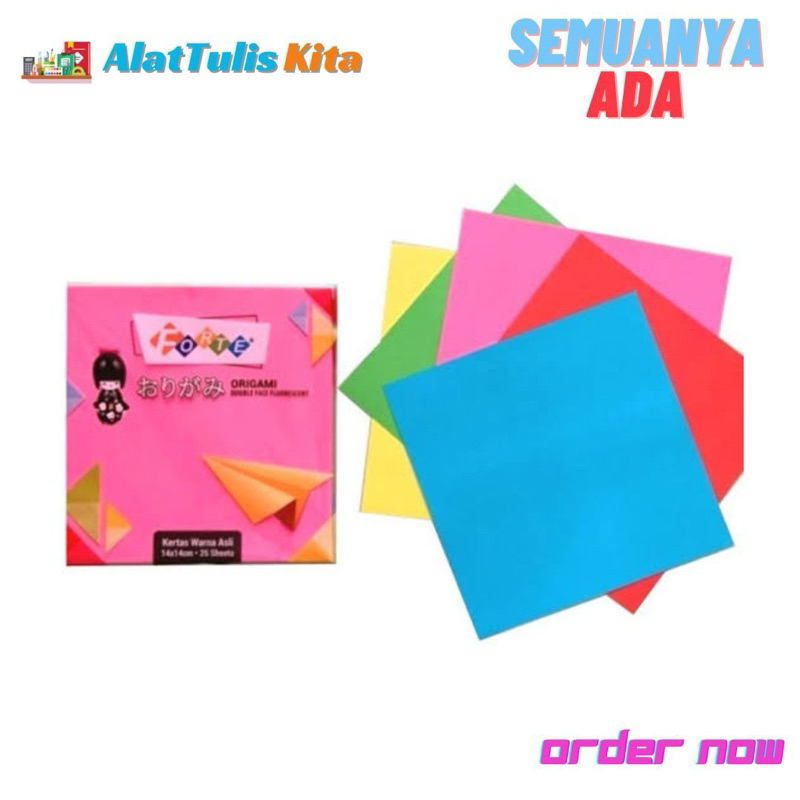 

Origami Color Paper Forte / Kertas Lipat 14x14 cm Flourescent