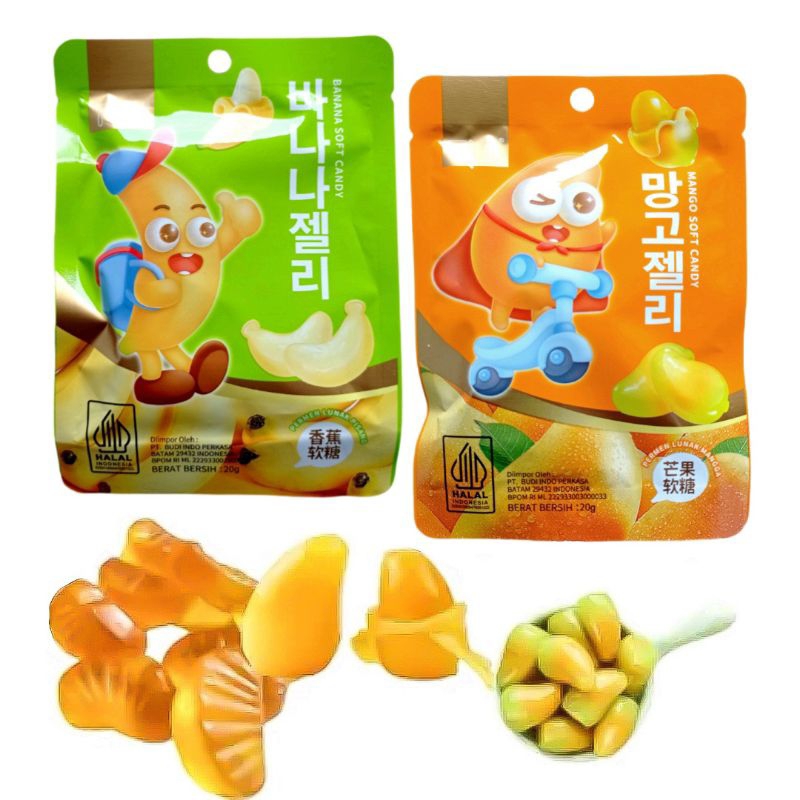 

TYL MINI Gummy Jelly Kupas Candy Permen Mangga Jeruk Pisang Orange Mango Banana Baopi 20 gram