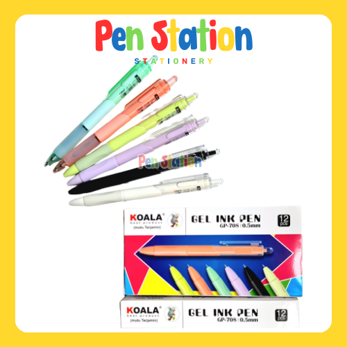 

12 pcs (1 Box) Koala Gel Ink Pen 0.5 mm Black (K801)