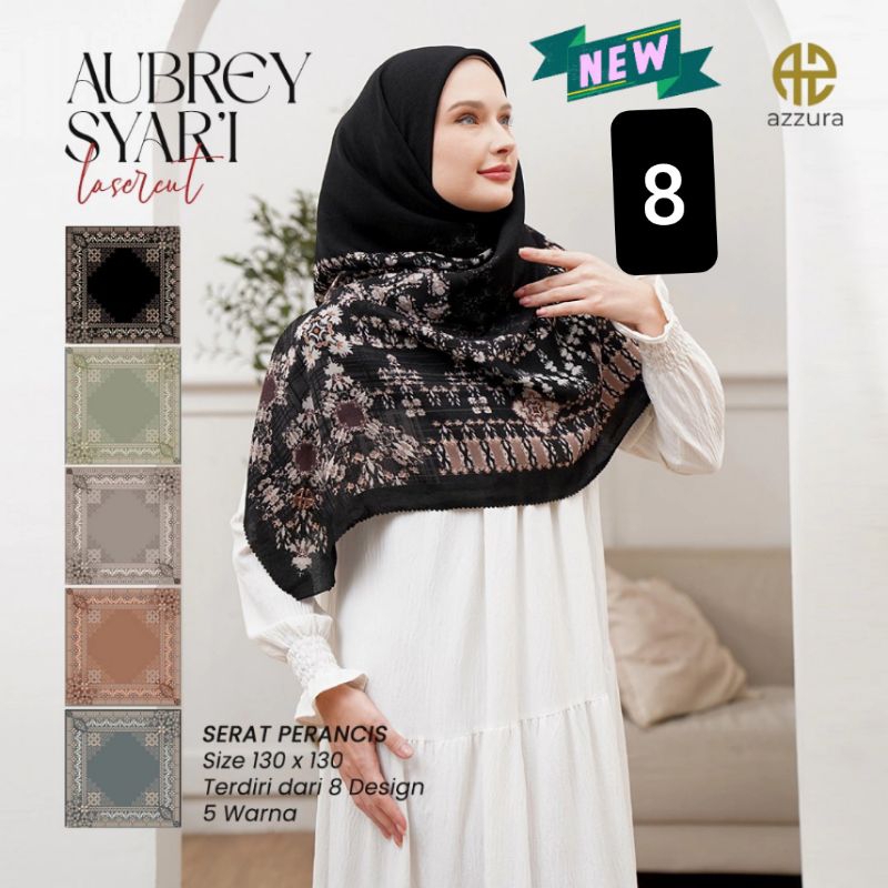 Aubrey Syar'i by Azzura Scarf Hijab Lebar Segi Empat Motif Jumbo