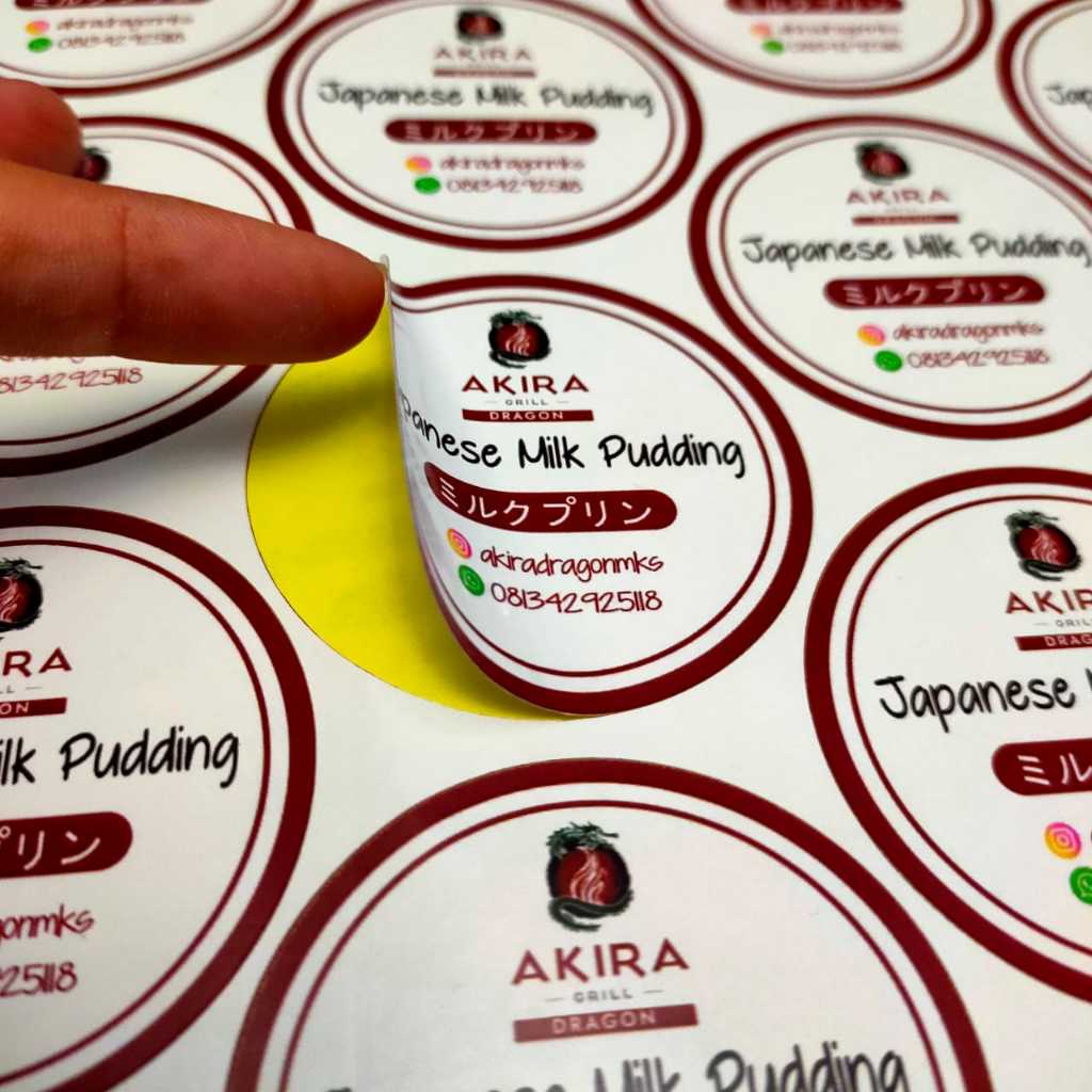 

Cetak Stiker kertas Label ukuran A3+ dan Cutting