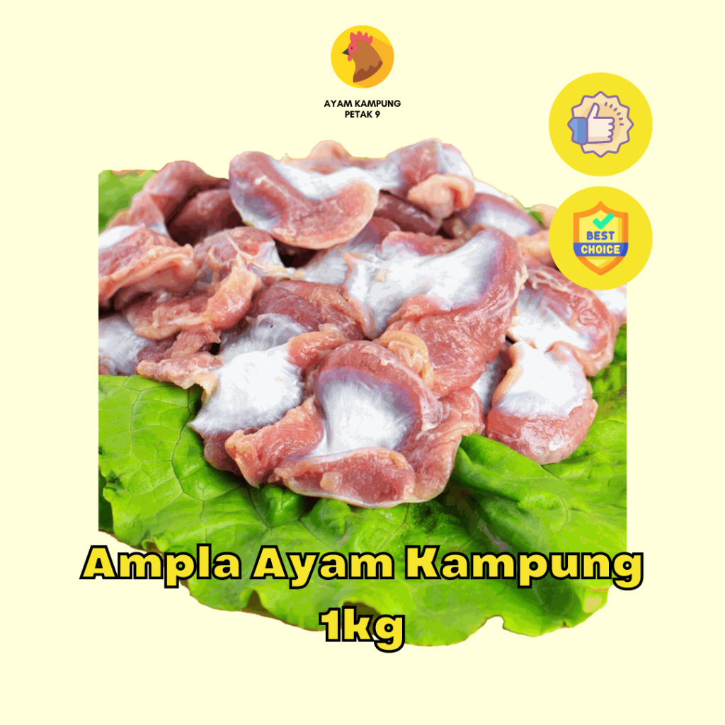 

Ampela Ayam Kampung 1kg Frozen Petak Sembilan