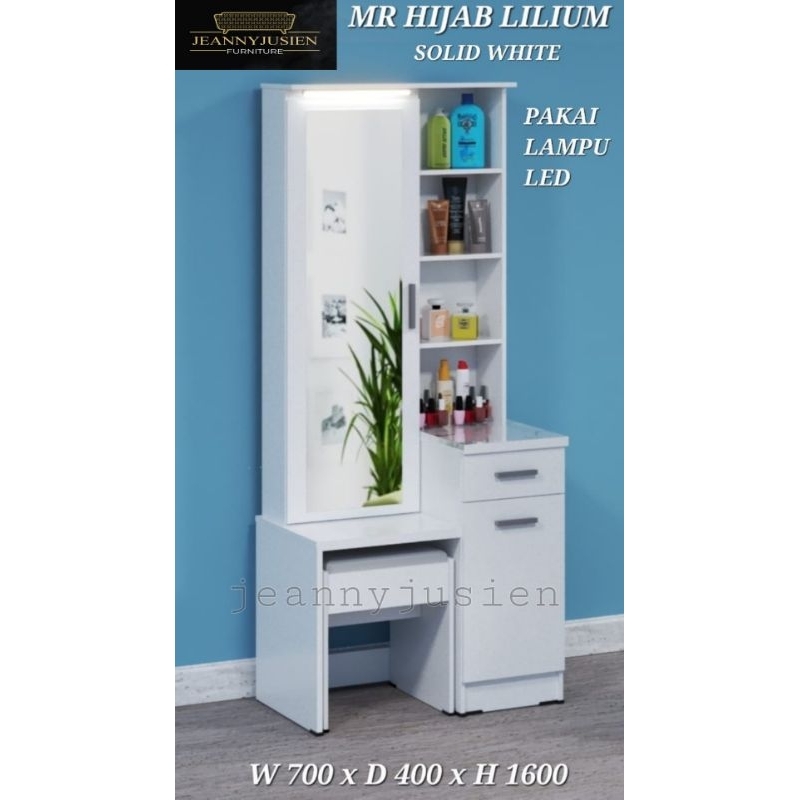 NEW - MEJA RIAS HIJAB+LAMPU HIAS (LILIUM/WHT)