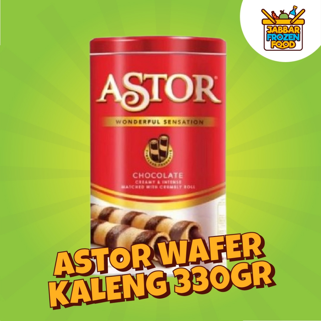 

ASTOR Chocolate Wafer Stick Kaleng 330Gram dan 1 dus isi 6 kaleng