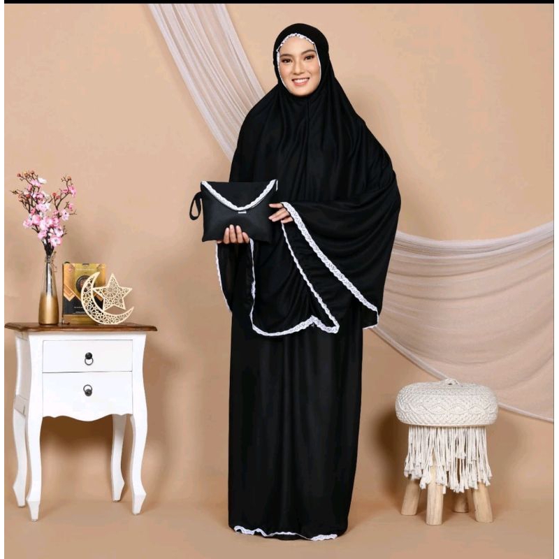 Mukena Amplop Dewasa Jumbo Renda Syar'i | Mukena Super Hyget | Mukena Traveling | Mukena Wanita Dewa