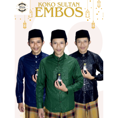 Baju Pria Muslim Kemeja Koko Sultan Embos