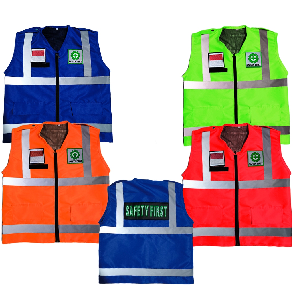 Rompi Safety Proyek K3 Taslan Waterproof Terbaru