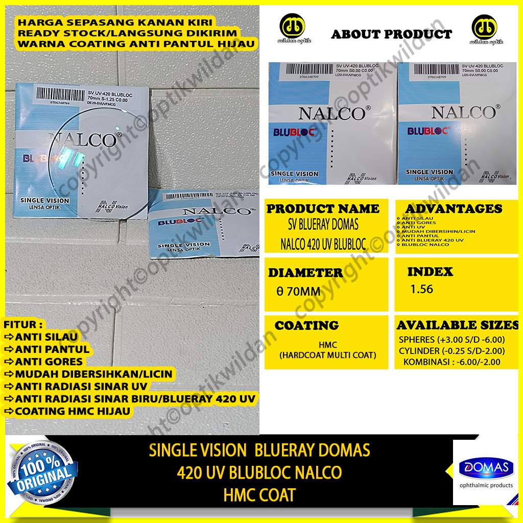 LENSA BLUERAY SV BLUERAY NALCO BLUBLOC DOMAS